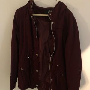 Burgundy Army Jacket.